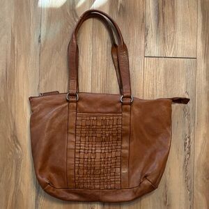 Vilenca Holland Chic Tan Leather Tote Bag